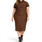 Vestido estampado Geo Junior Planet Gold marrom tamanho 2X