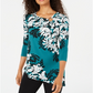 Top assimétrico feminino JM Collection verde tamanho pequeno P