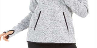 Ideology Women's Quarter Zip Hoodie Sweater Gray Size -S