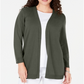 Karen Scott Cardigan Feminino com Frente Aberta e Punhos e Botões Verde Tamanho -GG