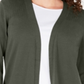 Karen Scott Cardigan Feminino com Frente Aberta e Punhos e Botões Verde Tamanho -GG
