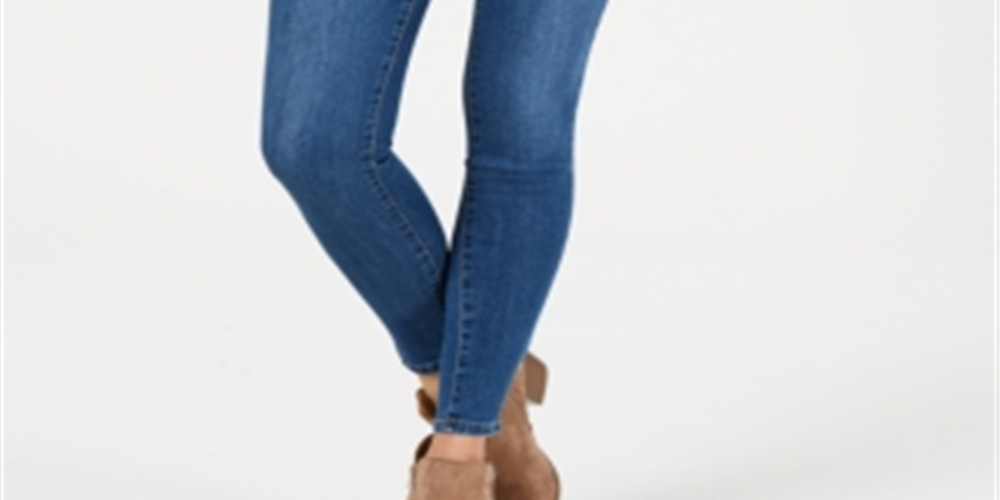 Calças jegging femininas de cintura alta e ajuste curvilíneo, estilo &amp; co, azul, tamanho 12