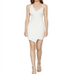 Vestido curto sem mangas com decote em V assimétrico feminino BCBG Max Azria, branco, tamanho 2