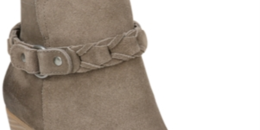 Botas de cano curto femininas Sam Edelman Minetta Suede com salto bloco, cinza, tamanho 10 M