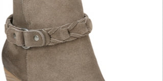 Botas de cano curto femininas Sam Edelman Minetta Suede com salto bloco, cinza, tamanho 10 M