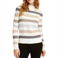 Suéter feminino metálico com gola falsa Maison Jules, branco, tamanho XXS