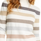 Suéter feminino metálico com gola falsa Maison Jules, branco, tamanho XXS