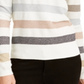 Suéter feminino metálico com gola falsa Maison Jules, branco, tamanho XXS