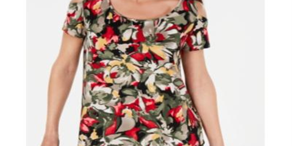 JM Collection Blusa Estampada Feminina Verde Tamanho PP