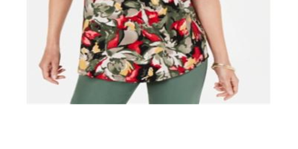 JM Collection Blusa Estampada Feminina Verde Tamanho PP