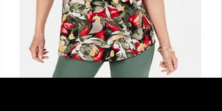 JM Collection Blusa Estampada Feminina Verde Tamanho PP