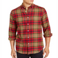 Camisa casual de flanela com botões clássicos xadrez Club Room masculina, tamanho pequeno, verde