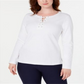 Moletom esportivo feminino Karen Scott com cadarço, cinza, tamanho 2XL