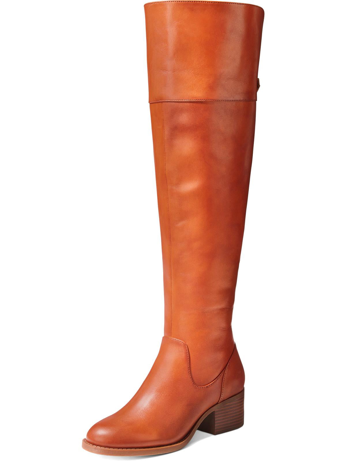 Botas femininas de couro Karmenn Tall Over the Knee da INC International Concepts, marrom, tamanho 6,5 M