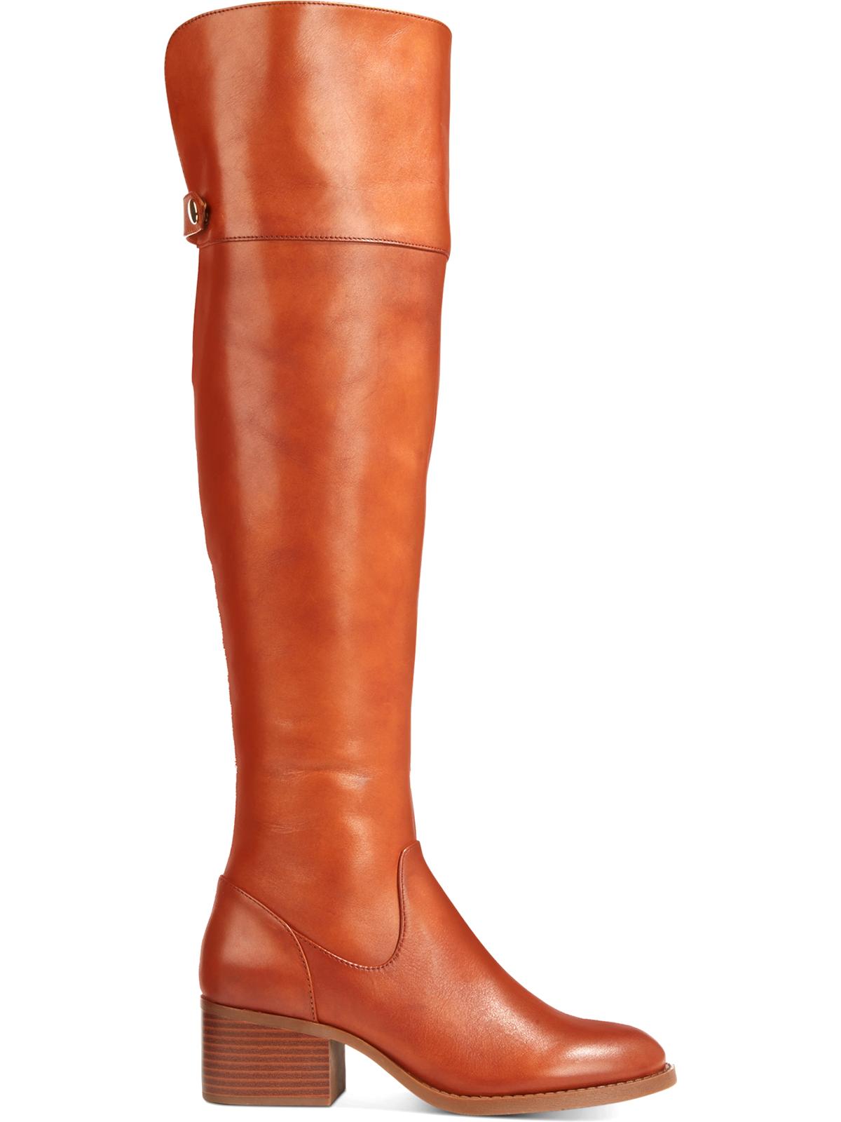 Botas femininas de couro Karmenn Tall Over the Knee da INC International Concepts, marrom, tamanho 6,5 M