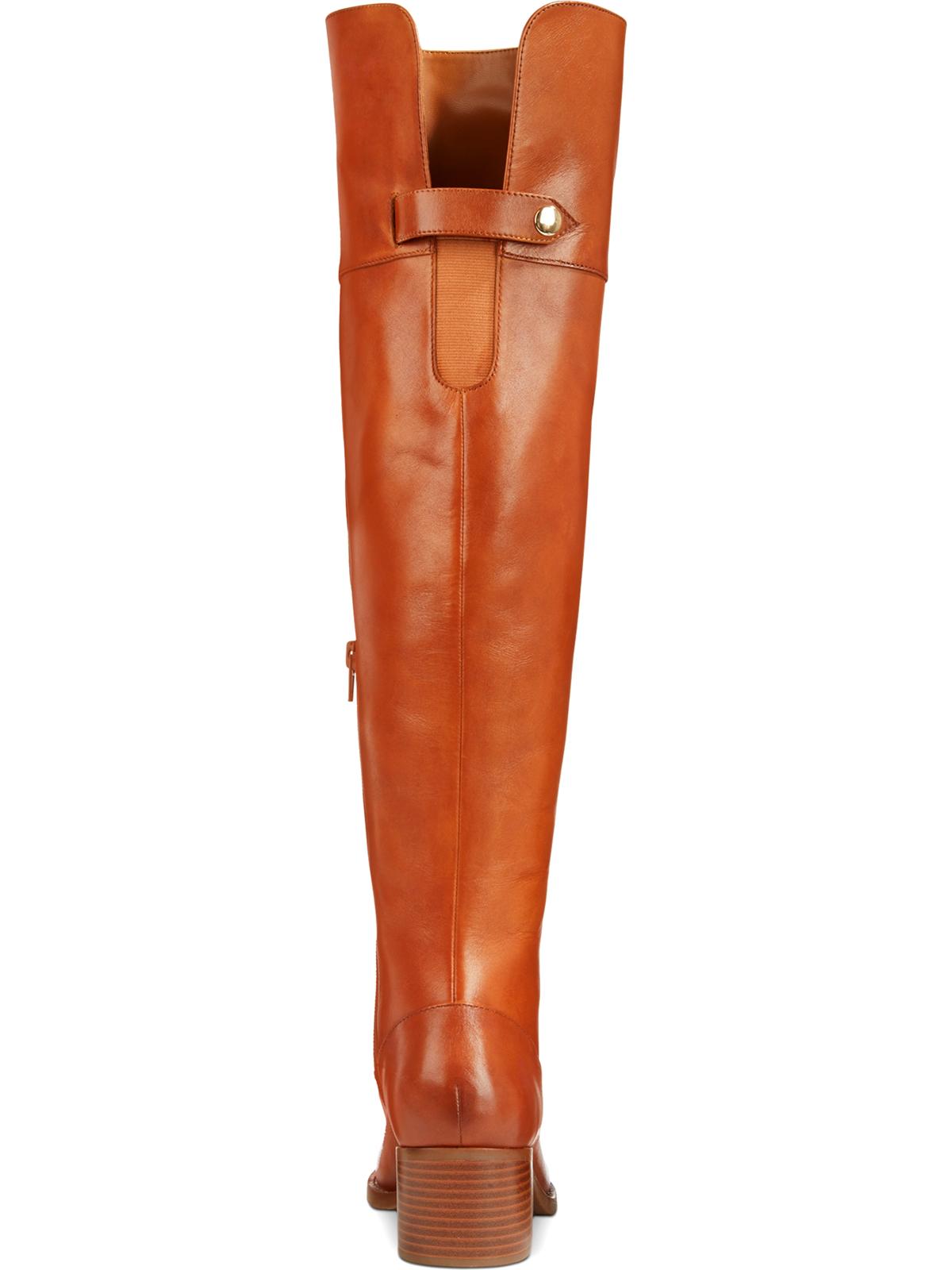 Botas femininas de couro Karmenn Tall Over the Knee da INC International Concepts, marrom, tamanho 6,5 M