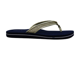 Sandálias femininas Tommy Hilfiger Carrah Flip Flop, azuis, tamanho 5 M