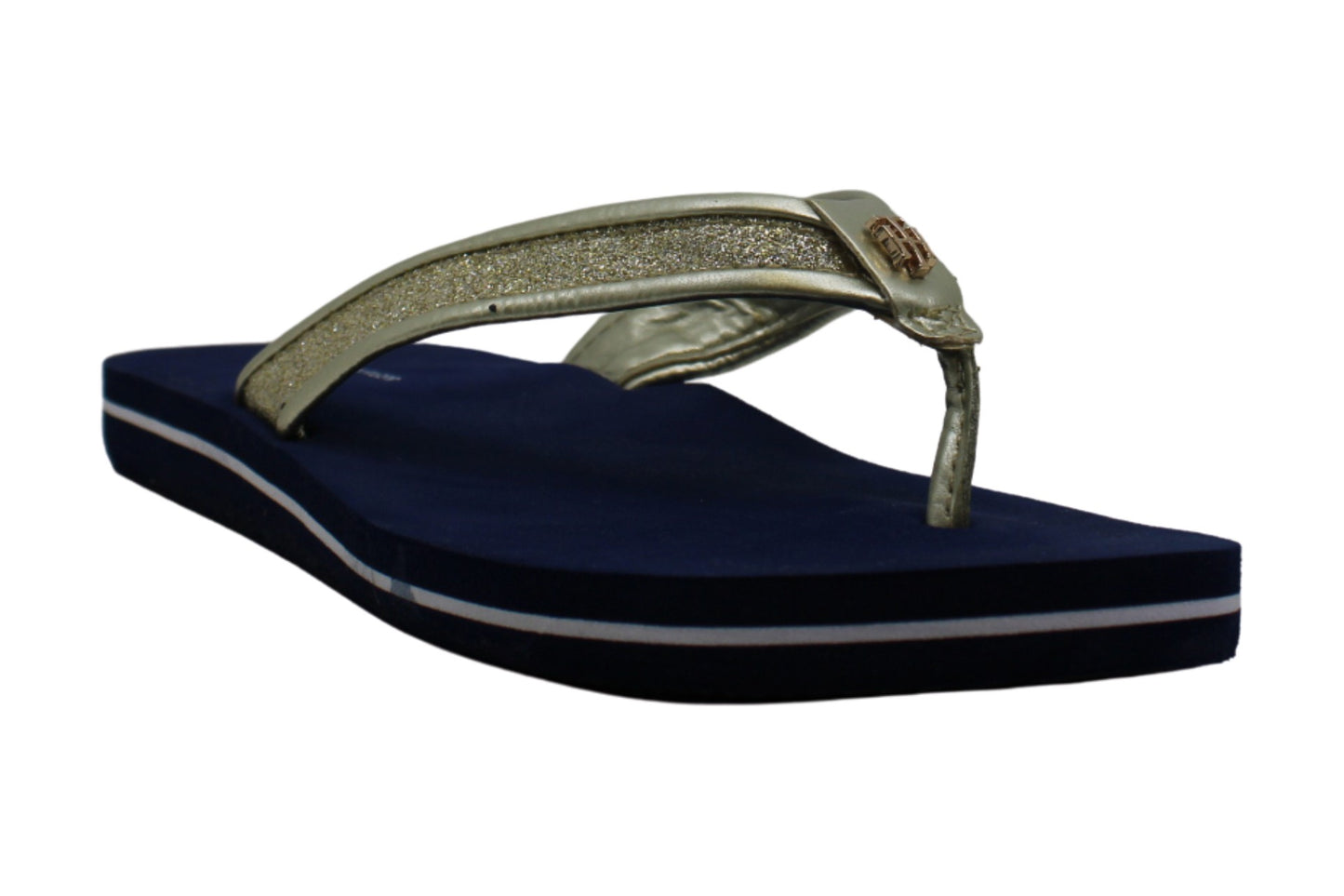 Sandálias femininas Tommy Hilfiger Carrah Flip Flop, azuis, tamanho 5 M