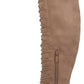 Botas femininas Journee Collection com zíper e cadarços elásticos, cano largo, conforto, bico redondo, salto agulha, marrom, tamanho 12M