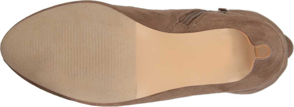 Botas femininas Journee Collection com zíper e cadarços elásticos, cano largo, conforto, bico redondo, salto agulha, marrom, tamanho 12M