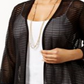 Cardigan Alfani Feminino Plus Illusion-Stripe Preto Tamanho 0X