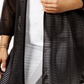 Cardigan Alfani Feminino Plus Illusion-Stripe Preto Tamanho 0X