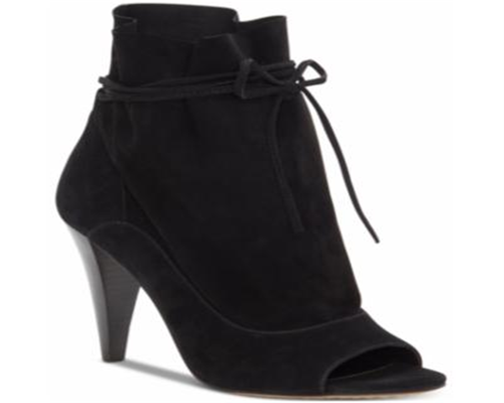 Botas casuais femininas Vince Camuto Avera Suede Bootie pretas tamanho 7,5 M
