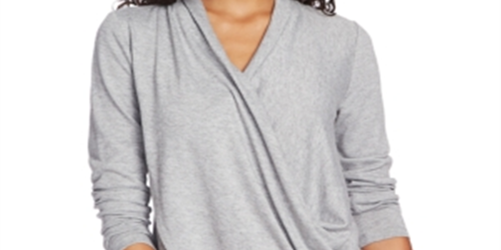 1.STATE Blusa de malha aconchegante feminina cinza