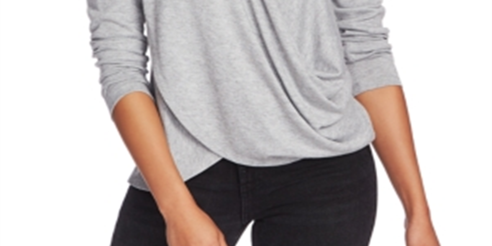 1.STATE Blusa de malha aconchegante feminina cinza