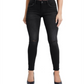 Calça jeans skinny Guess Selah Studded Curve feminina, preta, tamanho 30