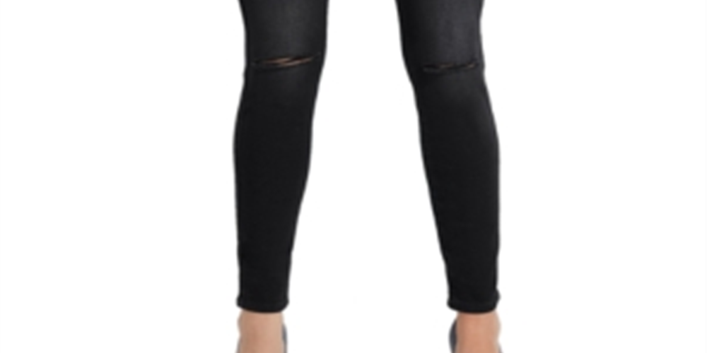 Calça jeans skinny Guess Selah Studded Curve feminina, preta, tamanho 30