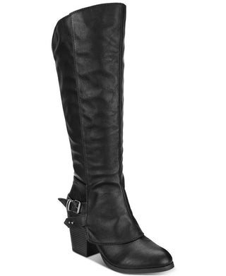 Botas femininas American Rag Emilee Almond Toe até o joelho, tamanho 10 M, na cor cinza