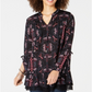 Túnica feminina estampada com manga sino Style &amp; Co azul pequena GG