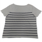 Charter Club Blusa feminina listrada de algodão com ilhós, azul, tamanho pequeno, extragrande