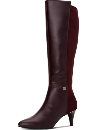 Botas femininas Alfani Arch Support com amortecimento Hakuu Almond Toe e salto gatinho, com zíper, tamanho 7,5 M, vermelhas