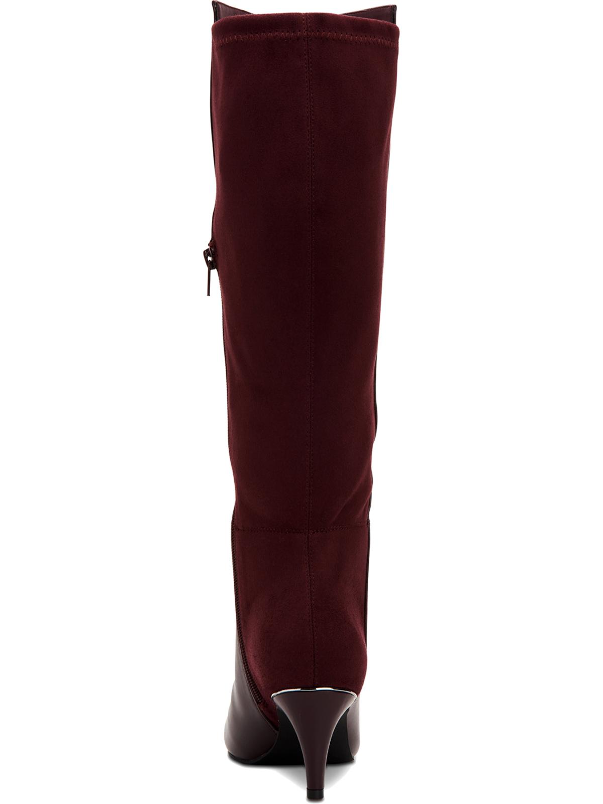 Botas femininas Alfani Arch Support com amortecimento Hakuu Almond Toe e salto gatinho, com zíper, tamanho 7,5 M, vermelhas