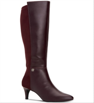 Botas femininas Alfani Arch Support com amortecimento Hakuu Almond Toe e salto gatinho, com zíper, tamanho 7,5 M, vermelhas