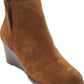 Bota feminina Rockport Hollis Vcut, couro marrom, tamanho 7,5 M