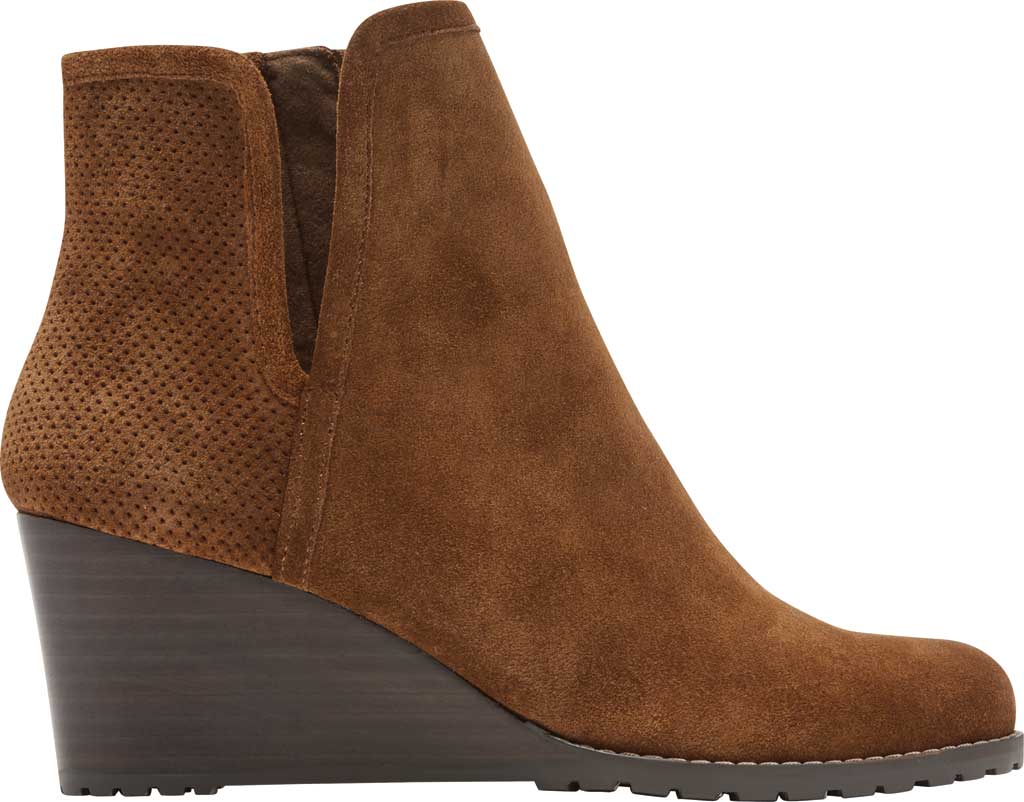 Bota feminina Rockport Hollis Vcut, couro marrom, tamanho 7,5 M