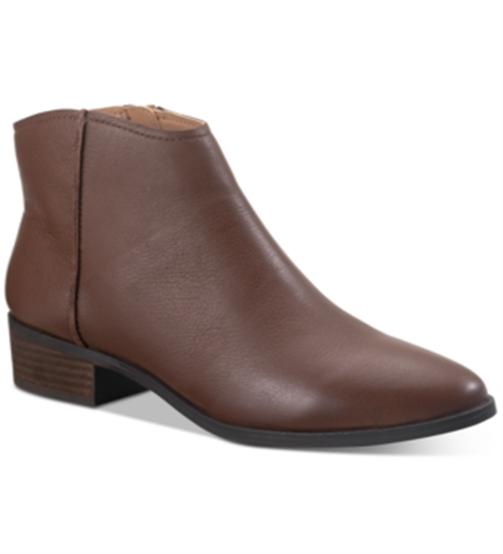 Botas femininas American Rag Jolene de couro, bico amendoado, marrom, tamanho 8 M