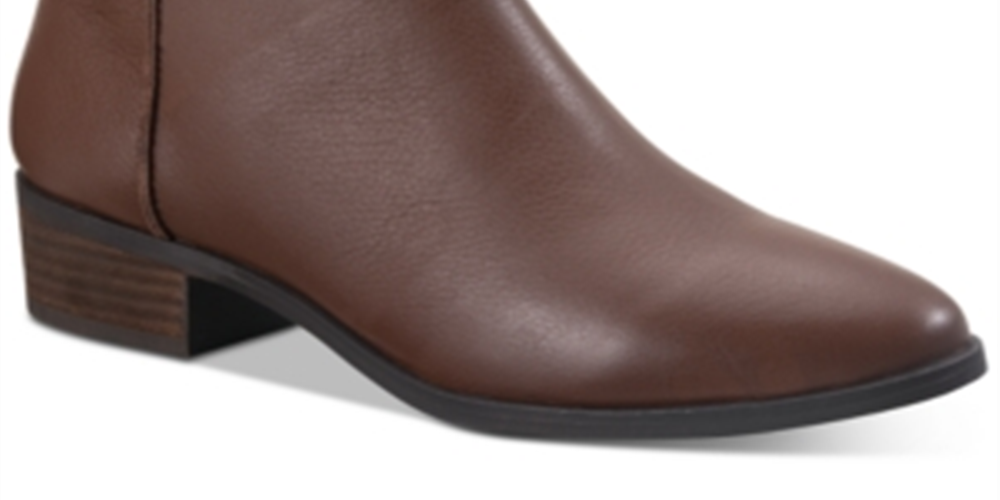 Botas femininas American Rag Jolene de couro, bico amendoado, marrom, tamanho 8 M