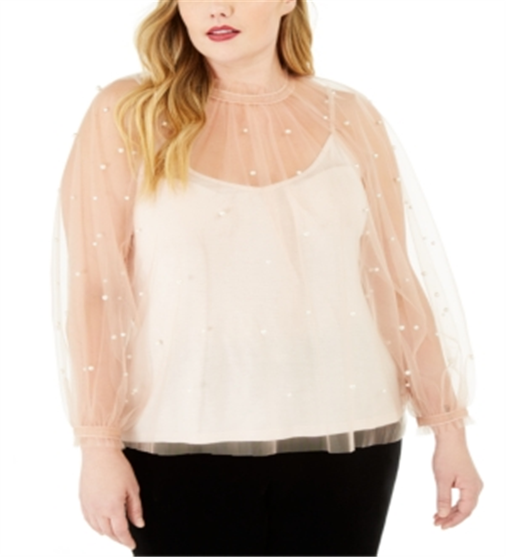 Regata transparente feminina International Concepts rosa tamanho 2XL