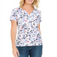 Karen Scott Top Henley Estampado Feminino Vermelho Tamanho Médio