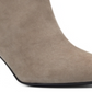 Botas de couro Bandolino femininas cinza Goring com amortecimento Bari bico fino salto cone zíper marrom tamanho 8 M