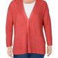 Cardigan feminino canelado de linho Eileen Fisher, laranja, tamanho 1X
