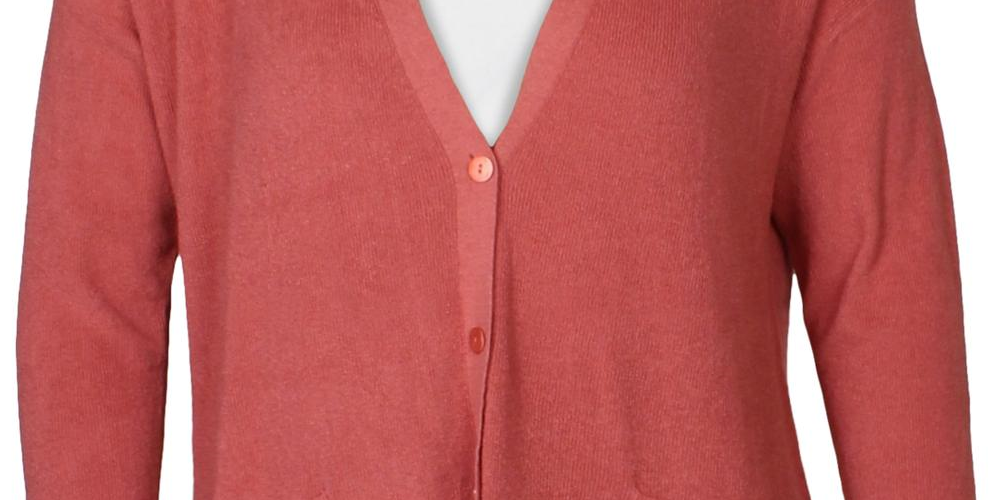 Cardigan feminino canelado de linho Eileen Fisher, laranja, tamanho 1X