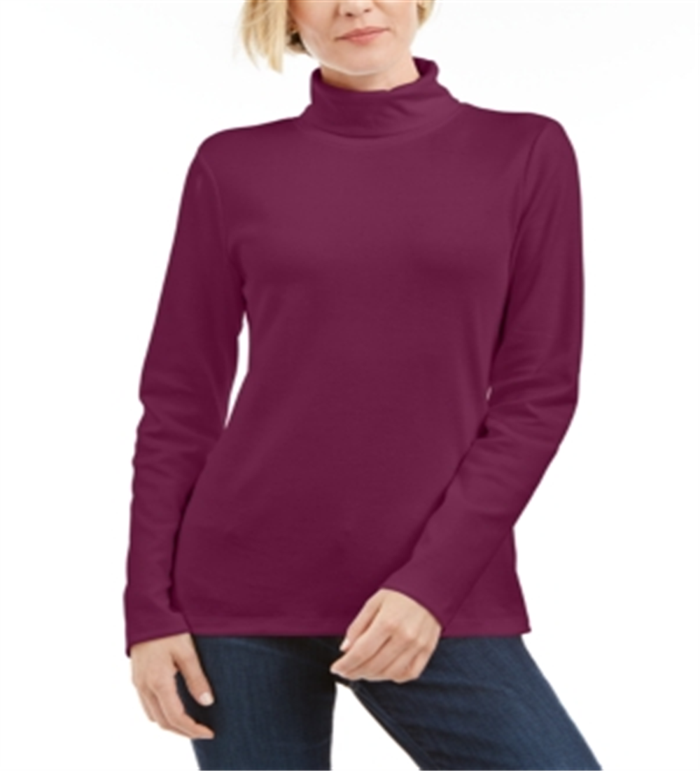 Blusa feminina Karen Scott lisa manga comprida, roxa, tamanho pequeno pequeno