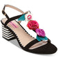 Betsey Johnson Andey Open Toe Feminino Ocasião Especial Tira em T Preto Tamanho 6,5