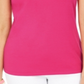 Karen Scott Blusa de algodão com decote embelezado para mulheres, rosa, tamanho extragrande