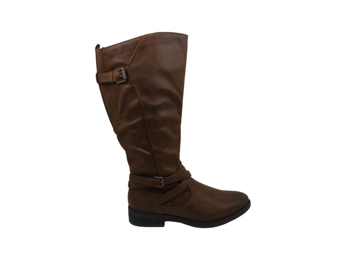 Botas de montaria largas de couro sintético Alysha para mulheres BareTraps, marrom, tamanho 9M